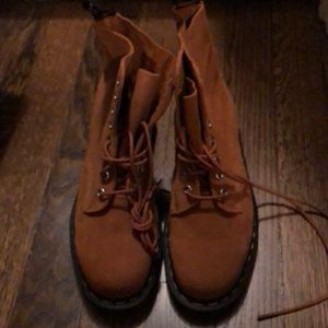 NEW, never worn, tan suede, Pascal Dr. Martens